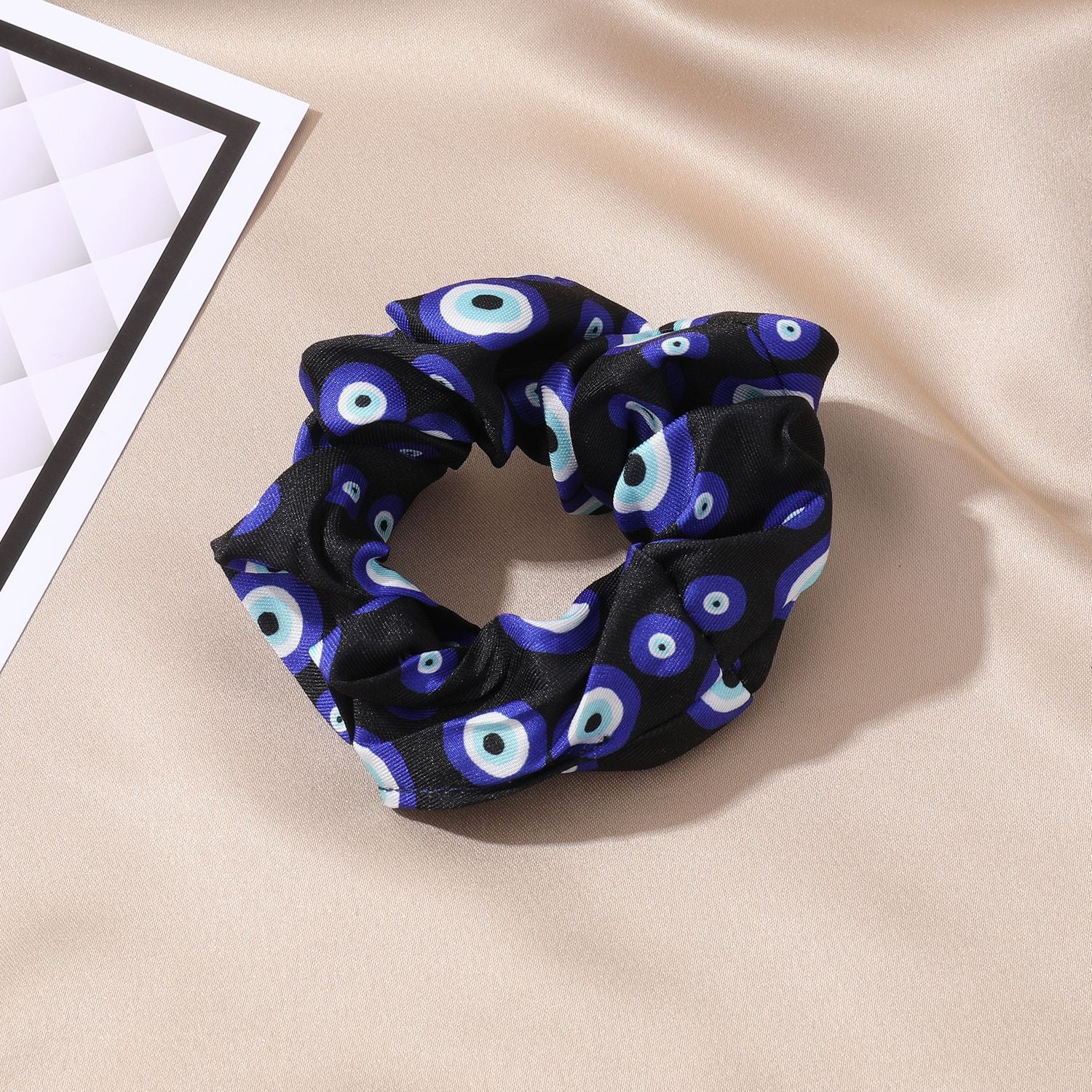 Wholesale Devil's Eye High Elastic Türkiye Blue Eye Fabric Hair Scrunchies